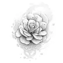 flores e concha tattoo design idea