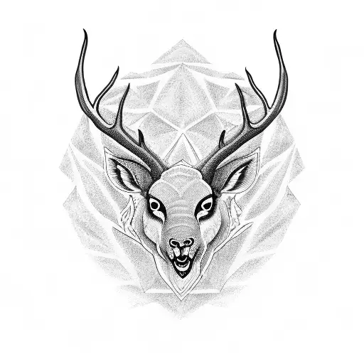 Anhangá, the shape-shifting spirit, in buck form tattoo design idea