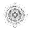 A celestial map of the universe with pharmacy symbols incorporated tattoo design idea