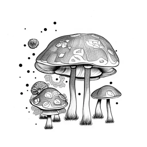 Mother Earth mushrooms  tattoo design idea
