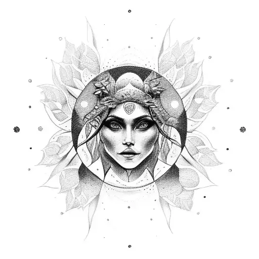 Mother Earth goddess tattoo design idea