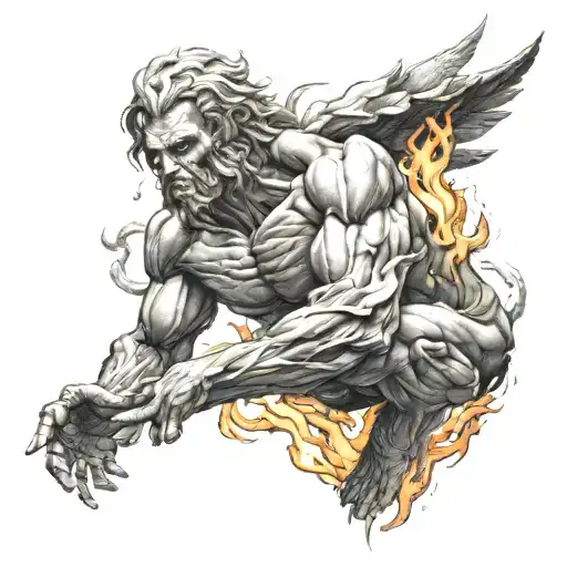Prometheus bringing fire to mankind  tattoo design idea