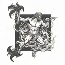 Prometheus bringing fire to mankind  tattoo design idea