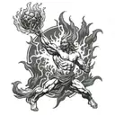 Prometheus bringing fire to mankind  tattoo design idea