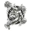 Prometheus bringing fire to mankind  tattoo design idea