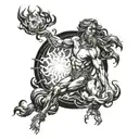 Prometheus bringing fire to mankind  tattoo design idea