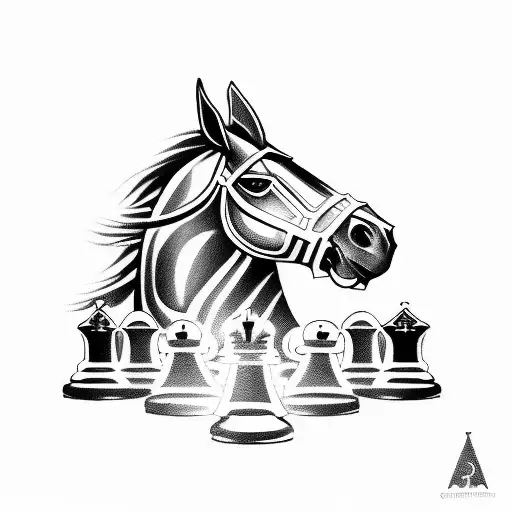 chess piece  knight horse tattoo design idea