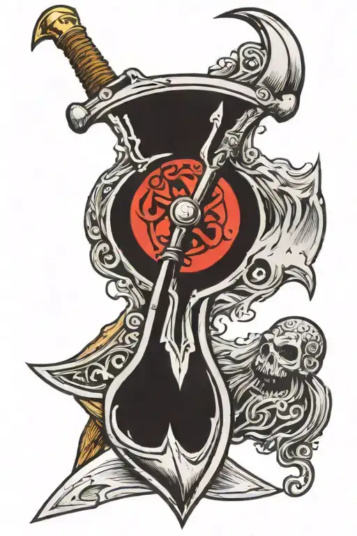 Norse ice axe tattoo design idea