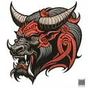 bull demon king tattoo design idea