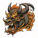 bull demon king tattoo design idea