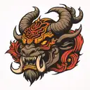 bull demon king tattoo design idea