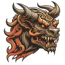 bull demon king tattoo design idea