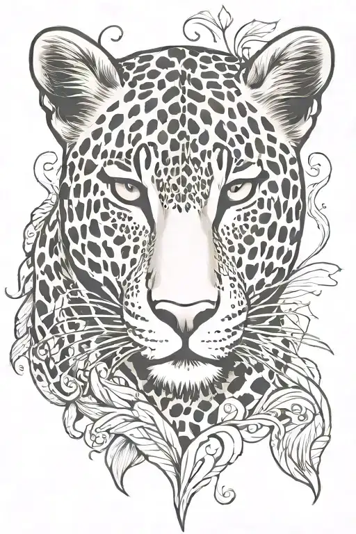 leopard print surrounded tattoo design idea
