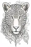 leopard print surrounded tattoo design idea