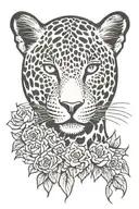 leopard print surrounded tattoo design idea