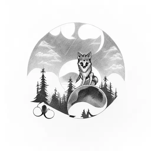 add a small wolf holwing tattoo design idea