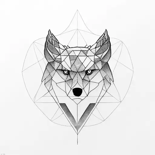 geometric howl thunderstorm tattoo design idea