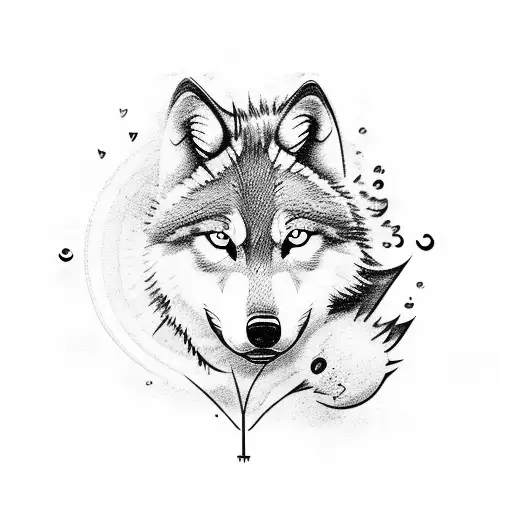 Angry Wolf with flower Temporary Waterproof Tattoo For Men and Women –  Temporarytattoowala