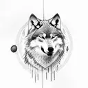 Wolf Howling In A Thunderstorm With A Forest In The Background And Camp In The Foreground tattoo design idea
