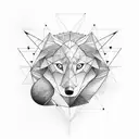 geometric howl holwing thunderstorm tattoo design idea
