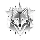 forest lightning howling wolf  tattoo design idea