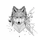 forest lightning howling wolf  tattoo design idea