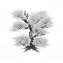   cherry tree that wraps around a sword tattoo design idea