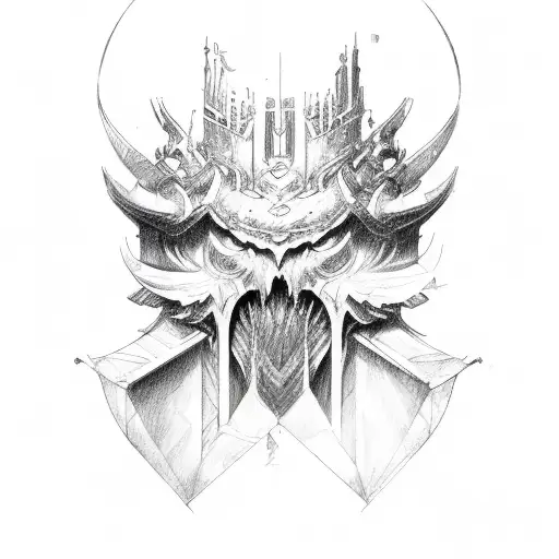 Throns Wing in Sketch Design and finline mix  tattoo design idea