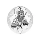 A valkirie holding an axe with a nordic runes above your head tattoo design idea