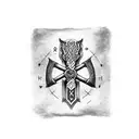 A valkirie holding an axe with a nordic runes above your head tattoo design idea