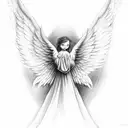 angel with devil wings tattoo design idea