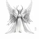 angel with devil wings tattoo design idea