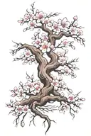 Cherry Blossom tree intertwined tattoo design idea