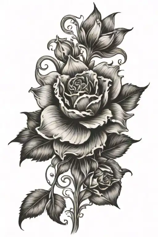 floral, fineline, ornemental tattoo design idea