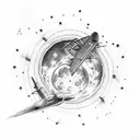 Moon,Aeroplane, Cloudy tattoo design idea