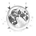 Moon,Aeroplane, Cloudy tattoo design idea