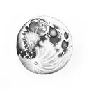 Moon,Aeroplane, Cloudy tattoo design idea