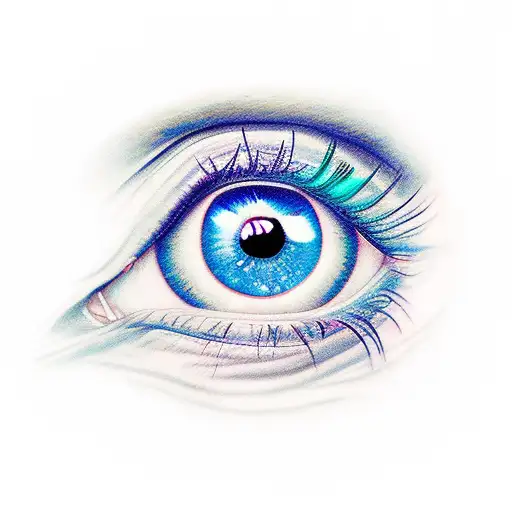 color eye tattoo design idea