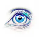 color eye tattoo design idea