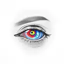 color eye tattoo design idea