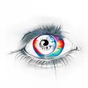 color eye tattoo design idea