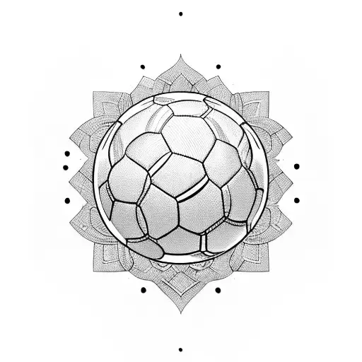 A blackwork tattoo of a soccer ball intertwined with Ecuadorian flora and fauna tattoo design idea