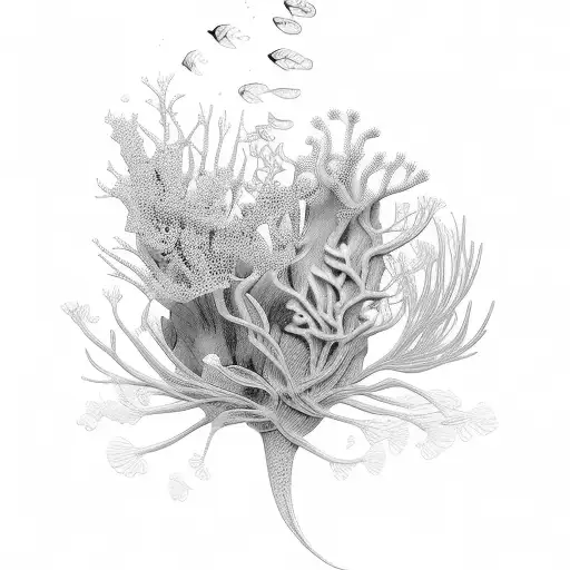 A delicate floral design inspired by underwater plants tattoo design idea