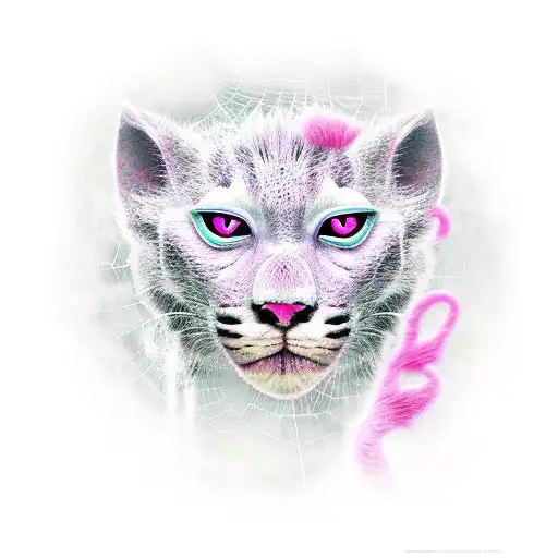 Cobweb with Pink Panther on it tattoo design idea