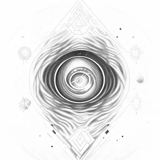 astronomy blackhole with the words veni vidi vici inside it tattoo design idea