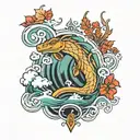 river flowing  tattoo design idea