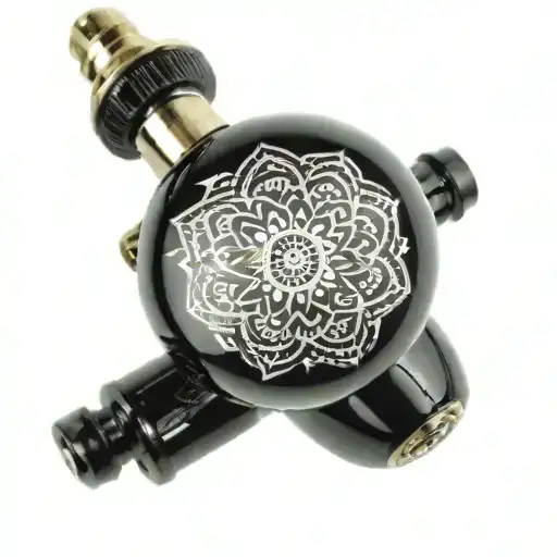 motorcycle gear shift knob with intricate mandala tattoo design idea