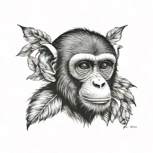 monkey tattoo design idea