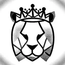 baby lion with crown tattoo design idea