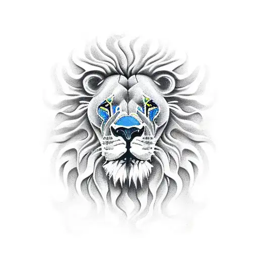 Sporting Clube de Portugal, Lion, blue colour and skulls tattoo design idea